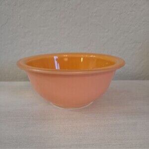Vintage Pyrex Peach 7" Glass Nesting Mixing Bowl #322 Clear Bottom